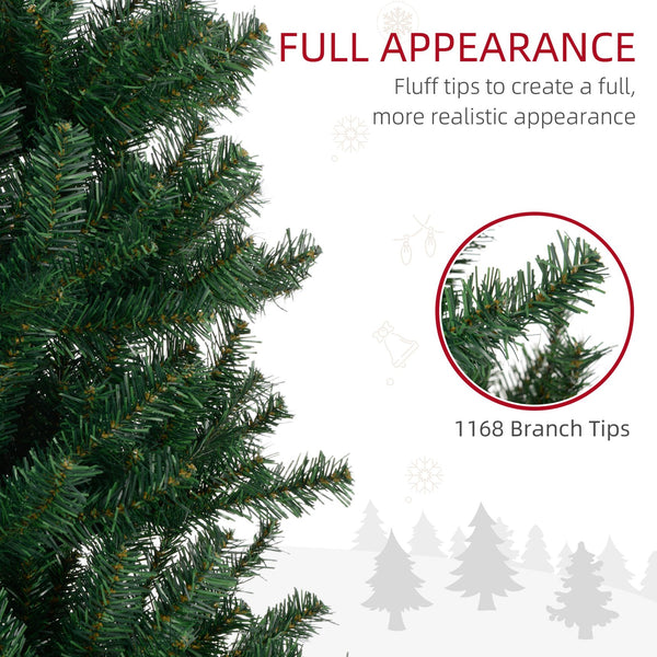 English Elm Homcom 8' Slim Fir Artificial Christmas Tree - Realistic Green Decor For Small Spaces, Easy Assembly W2225P249662
