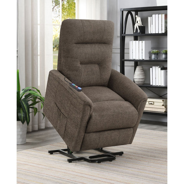 English Elm Parker Plush Charcoal Power Lift Massage Recliner with Heat, USB Remote, Gel Memory, Storage Pockets B062P333410