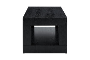 English Elm Modern Two Tier Rectangular Coffee Table with Open Shelf Storage for Living Rooms W3875P389554