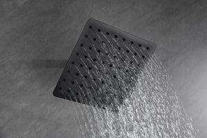 English Elm High Pressure Square Rain Shower Head Stainless Steel Spa Grade Full Body Coverage Matte Black W127264834