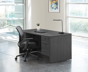 OSP Home Furnishings Napa Executive Double Pedestal Desk with File Drawers for a Polished Home Office NAPSGW-TYP3