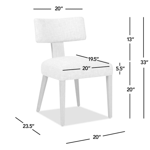 English Elm Jennifer Taylor Home - Louise Split Back Upholstered Dining Side Chair Set of 2 in Travertine Beige Chenille with Solid Rubberwood Legs and Cozy Texture B2719P269263