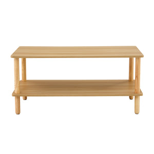 English Elm Modern 2-Tier Coffee Table With Open Storage Shelf, Durable Rubberwood Legs For Stylish Living Spaces W2984P228393