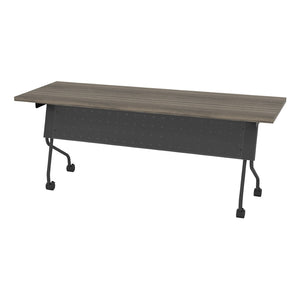 OSP Home Furnishings 6' Nesting Training Table with Walnut Laminate Top and Locking Casters for Offices Titanium 84226TU