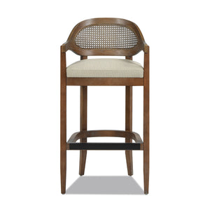 English Elm Jennifer Taylor Home - Americana Mid-Century Modern 30.5" Cane Back Bar Stool with Solid Oak Frame, Handmade Craftsmanship Beige B2719P296894