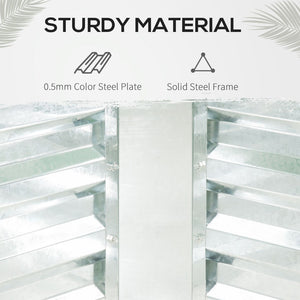 English Elm Outsunny Galvanized Raised Garden Bed With Mini Greenhouse Cover & Ventilation For Year-Round Growth W2225P174451-GIGA