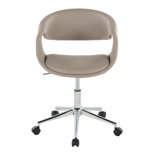 English Elm Task Chair with Chrome Five Star Base Grey Fabric Seat for Modern Home Office Use Chrome,Light Grey B202P474183