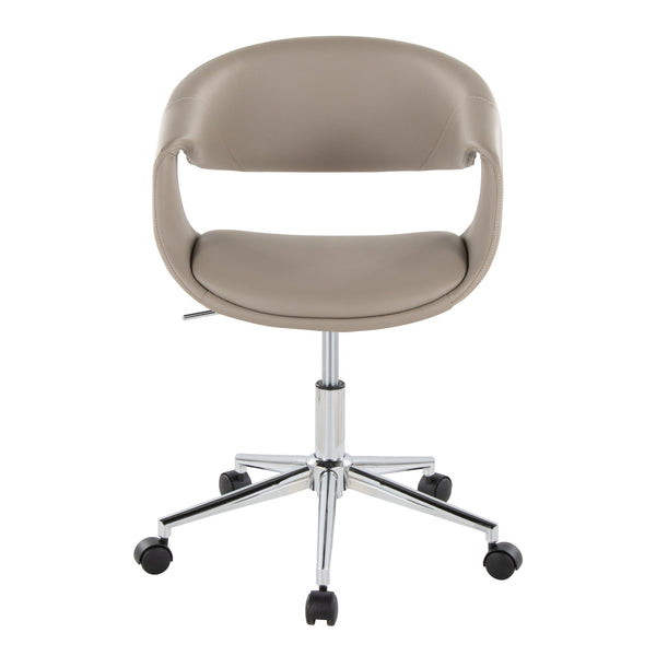 English Elm Task Chair with Chrome Five Star Base Grey Fabric Seat for Modern Home Office Use Chrome,Light Grey B202P474183