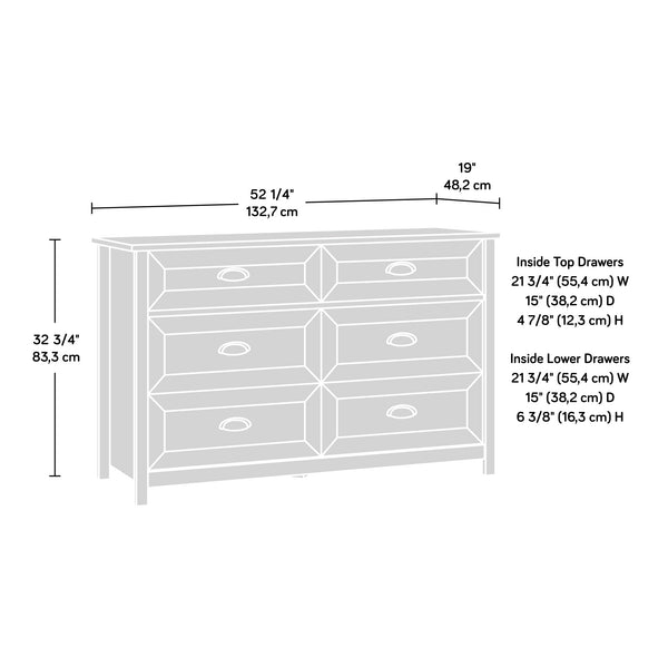 English Elm Dresser, Elegant White Finish With 4 Extra-Deep Drawers – Stylish Storage For Any Room Decor B356P402774