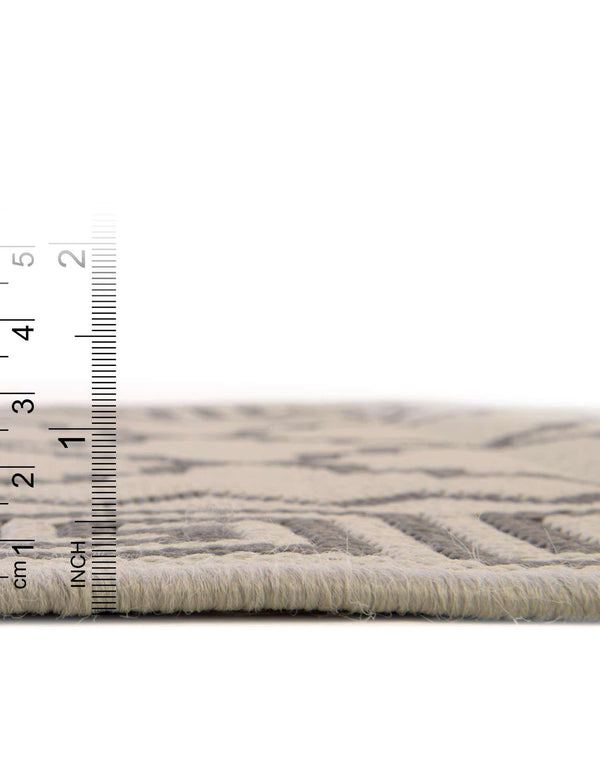 Unique Loom Outdoor Trellis Stars Machine Made Geometric Rug Gray, Silver 6' 1" x 6' 1"