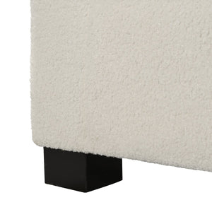 English Elm 50" Upholstered Storage Bench Textured Fabric Hinged Lid Birch Legs Bedroom Entryway N767P397108B