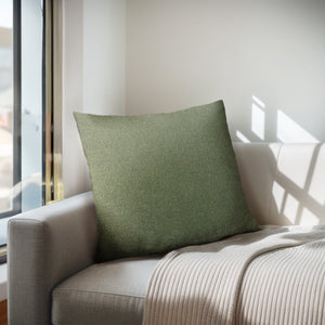 JLA Home Chapel Hill - Solid Square Pillow — Plush 20x20 Decorative Throw with Feather-Polyester Fill, Subtle Stripe Detail for Layering and Long-Lasting Comfort Green CH30-0032