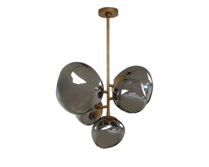 Sunpan DIONIS Pendant Light - Hand-Blown Glass Globes & Brushed Gold Fixture for Elegant Home Illumination 112632