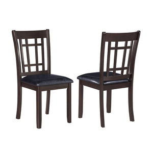 English Elm Set of 2 Wood Dining Side Chairs with Black Leatherette Seats, Transitional Design, Sturdy Rectangular Backrest Espresso B016P368661