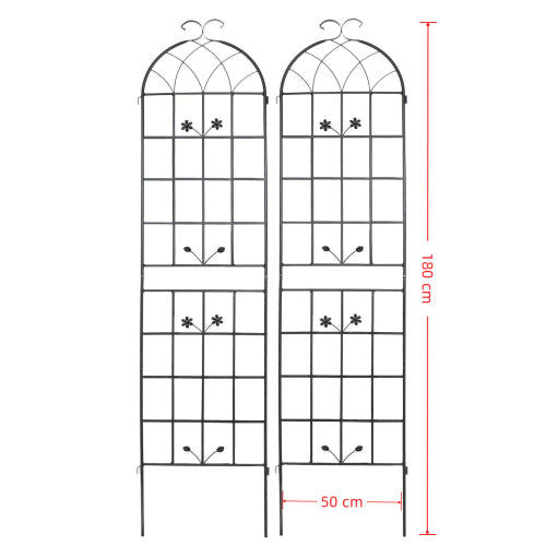 English Elm Metal Garden Trellis Set - Durable 2-Piece Climbing Plant Support For Stylish Indoor/Outdoor Decor W840P321536
