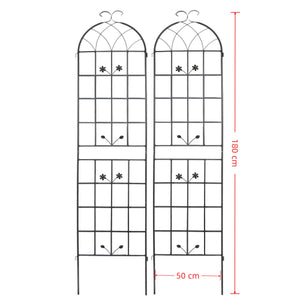 English Elm Metal Garden Trellis Set - Durable 2-Piece Climbing Plant Support For Stylish Indoor/Outdoor Decor W840P321536