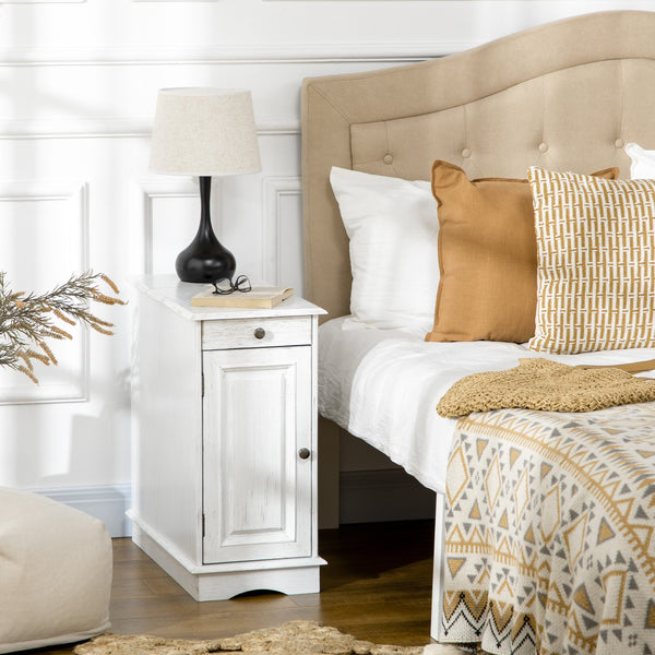 English Elm Homcom Flip Top Side Table With Storage Drawer – Stylish, Space-Saving Accent Table For Living Room W2225P229404