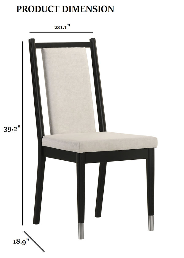 English Elm Contemporary Northall Arm Chair with Sleek Upholstery and Minimalist Profile for Modern Dining Spaces Black,White 42 L x 20 W x 10 H B2741P404846