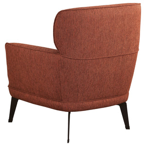 English Elm Fitzgerald Vintage-Inspired Accent Chair with Tailored Welt Trim and Elegant Rounded Arms for Style Orange B062P358459