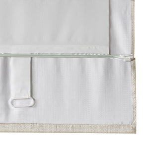 English Elm Basketweave Room Darkening Cordless Roman Shade with Thermal Foam Backing for Energy Efficient Privacy Ivory 11.42 L x 5.38 W x 7.48 H B035129711