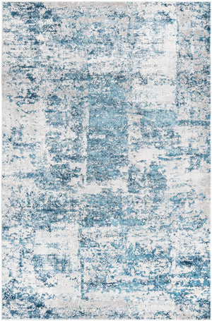 Unique Loom Finsbury Elizabeth Machine Made Abstract Rug Blue, Ivory/Gray/Light Blue 5' 3" x 8' 0"
