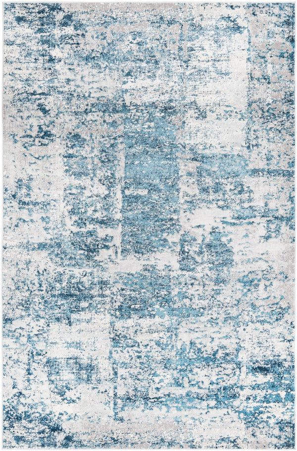 Unique Loom Finsbury Elizabeth Machine Made Abstract Rug Blue, Ivory/Gray/Light Blue 5' 3" x 8' 0"