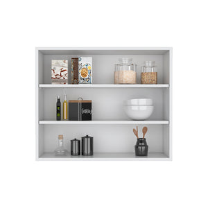 English Elm Meeker Wall Cabinet White - Modern Engineered Wood Kitchen Storage with 3 Spacious Shelves, Easy Mounting B092P245421