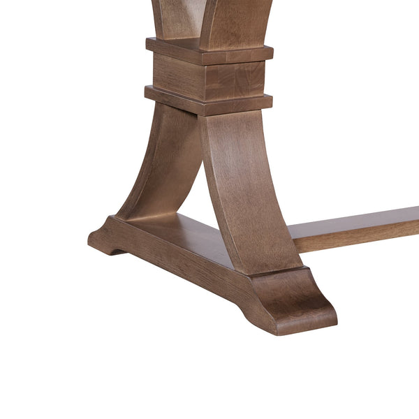 English Elm 63.00"-78.75" Extendable Farmhouse Dining Table Rubberwood X-frame Base Seats Eight Walnut N771P347924T_N771P347925T