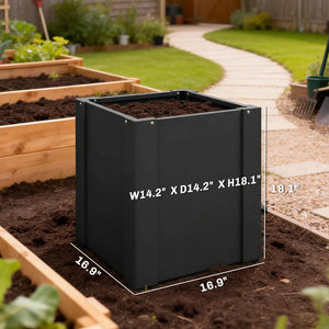 English Elm Balcony Galvanized Steel Planter Box Deep Root Outdoor Garden Bed Patio Ready T3971P481361