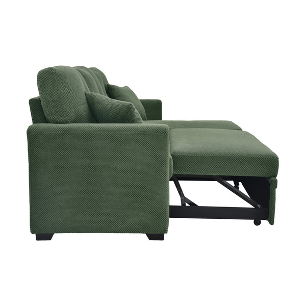 English Elm Sleeper Sectional with Storage Chaise Tufted Polyester Sofa Bed for Small Spaces W5568S00041