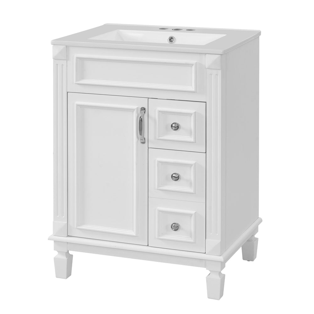 English Elm 24" Bathroom Vanity With Elegant Ceramic Sink, Stylish Storage, And Timeless French Design For Small Spaces N710P318989K