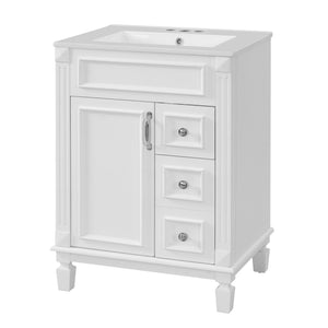 English Elm 24" Bathroom Vanity With Elegant Ceramic Sink, Stylish Storage, And Timeless French Design For Small Spaces N710P318989K