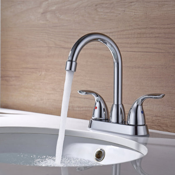 English Elm Bathroom Widespread Two Handle Faucet with Supply Lines and Pop up Drain Included Chrome B2724P499385