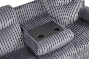 English Elm Comfy Oversized Velvet Reclining Sofa with Console Cup Holders for Media Rooms B078P473038