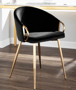 English Elm Chair with Silver Metal Frame and Padded Faux Leather Seat for Modern Dining Spaces Black B202P471295