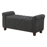 OSP Home Furnishings Crowder Storage Bench Charcoal