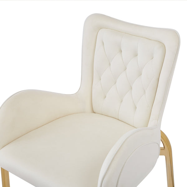 English Elm Christopher Knight Home® - 28.75inch Velvet Counter Height Stool Set of 2 with Tufted Back, Gold Frame & Foam Comfort, 265lb White N762P199823K