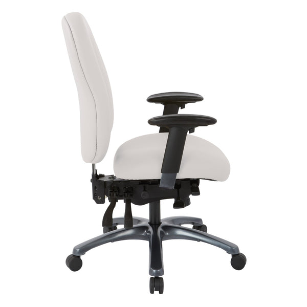 OSP Home Furnishings Multi-function Ergonomic High Back Office Chair with Lumbar Support and Titanium Base High Snow 8511-R101
