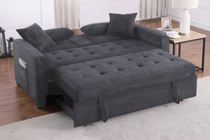 English Elm Cody Woven Fabric Sleeper Loveseat with Charging Console and Pocket Coil Support B061S00957