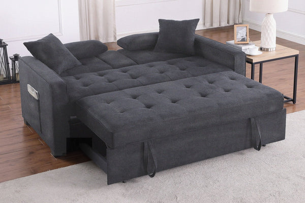 English Elm Cody Woven Fabric Sleeper Loveseat with Charging Console and Pocket Coil Support B061S00957