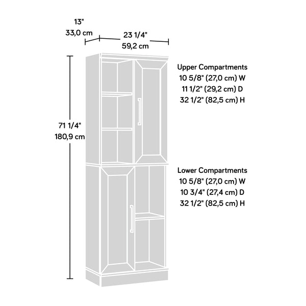 English Elm Storage Cabinet with Adjustable Shelves and Levelers for Compact Bathrooms, Kitchens, Laundry Rooms Brown B356P354416