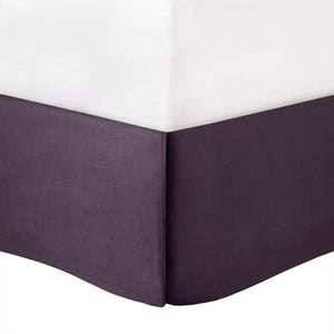 English Elm 7-piece Queen Tufted Pleated Comforter Set with Shams Bed Skirt Decorative Pillows Plum B035P463174