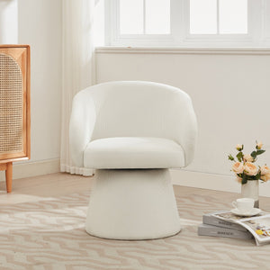 English Elm Christopher Knight Home® - Modern Swivel Narrow Corduroy Accent Chair with 360° Rotation, Compact Barrel Seat, 300 lb Capacity, Beige Comfort N765P292088B