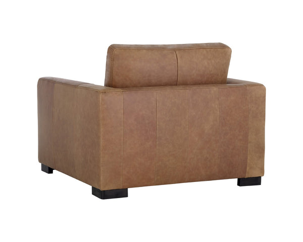 Sunpan BAYLOR Armchair - Luxurious Marseille Camel Leather, Classic Design with Modern Comfort & Style 106945