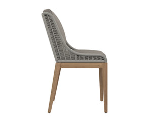 Sunpan Sorrento Dining Chair - Modern Outdoor Seating with Durable Teak Wood and Fade-Resistant Fabric Natural / Palazzo Taupe