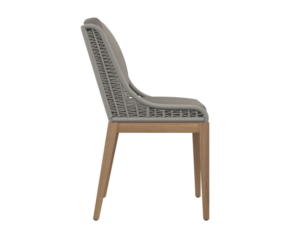 Sunpan Sorrento Dining Chair - Modern Outdoor Seating with Durable Teak Wood and Fade-Resistant Fabric Natural / Palazzo Taupe