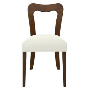 English Elm Christopher Knight Home® - Dining Chair Modern Set of 2 with Rounded Back and Upholstered Seat on Durable Rubberwood Frame Beige,Walnut N771P254007T