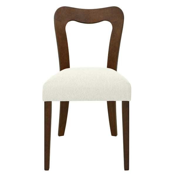 English Elm Christopher Knight Home® - Dining Chair Modern Set of 2 with Rounded Back and Upholstered Seat on Durable Rubberwood Frame Beige,Walnut N771P254007T