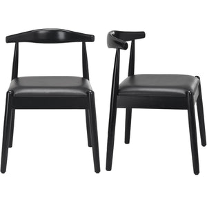 English Elm Weave Dining Chairs Set Of 2 - Stylish Mid-Century Modern Kitchen Seating With Solid Oak & Woven Comfort T3623P371949-GIGA