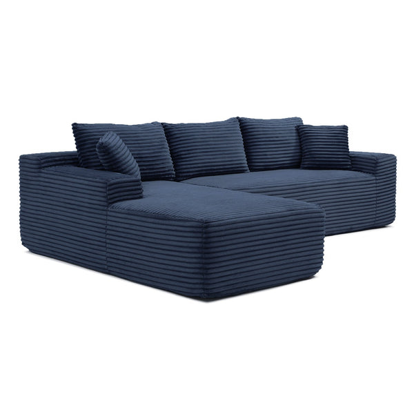English Elm 105'' Modular Cloud Sectional Corduroy Sofa Deep Seat L-shape for Living Room W1117S00385